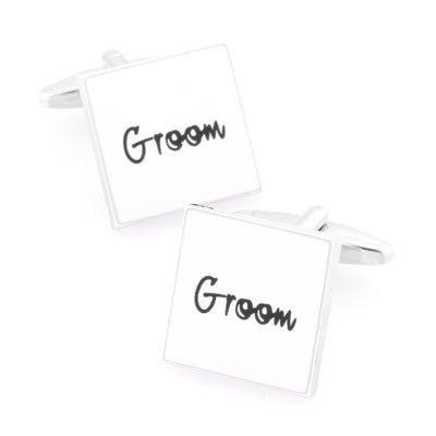 Groom White Wedding Cufflinks