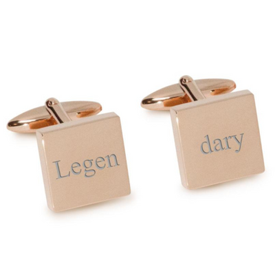 Legendary Engraved Cufflinks in Rose Gold