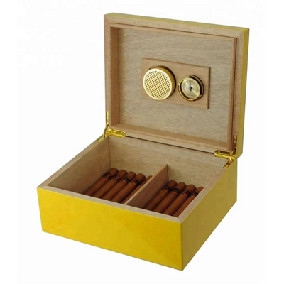 25 CT Cohiba  Yellow Black Cigar Humidor Box for Cigars