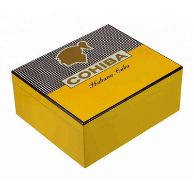 25 CT Cohiba  Yellow Black Cigar Humidor Box for Cigars