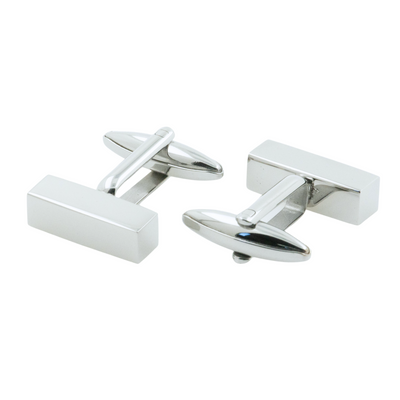 Silver Solid Bar Engravable Cufflinks