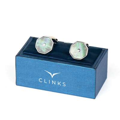 Pastel Octagon Cufflinks with Crystal