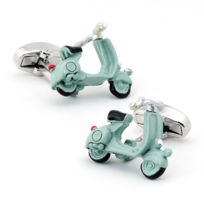 Light Blue 3D Vespa Scooter Cufflinks