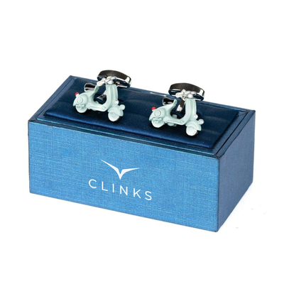 Light Blue 3D Vespa Scooter Cufflinks