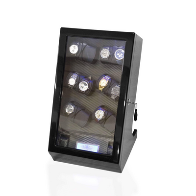 Kosciuszko Watch Winder Box for 12 + 2 Watches in Black