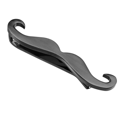 Moustache Tie Bar in Brushed Gunmetal