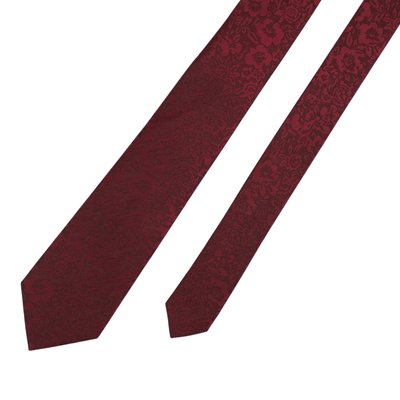 Wine Silk Tonal Floral Tie