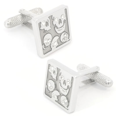 Cheerful Skulls in a Square Cufflinks