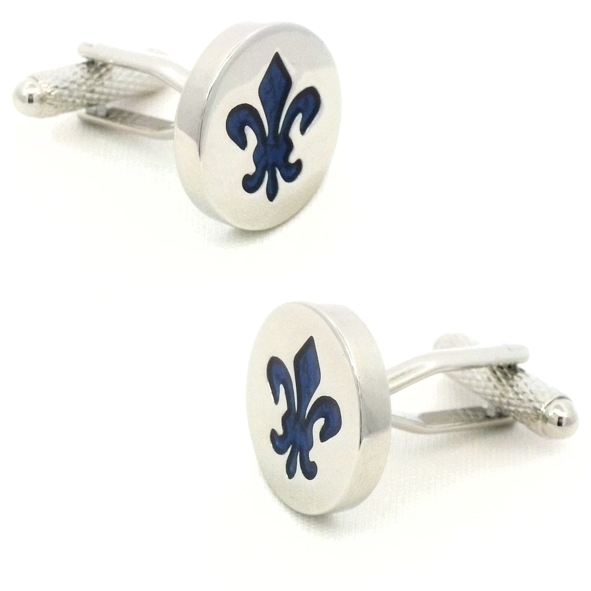 Fleur-de-lis Blue Cufflinks