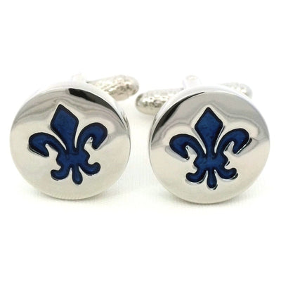 Fleur-de-lis Blue Cufflinks