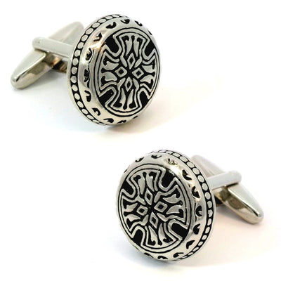 Glenarvon Cufflinks: Round Gothic style