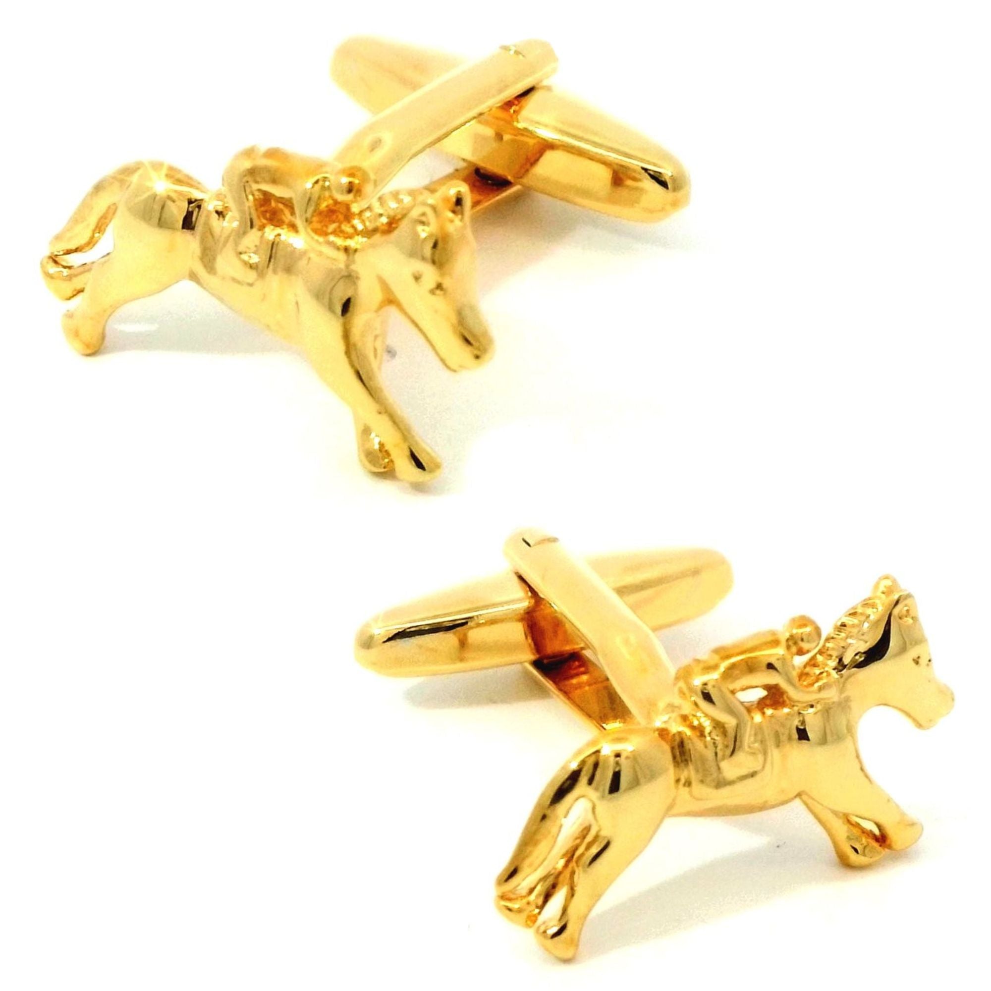 Gold Coloured Horse Racing Cufflinks