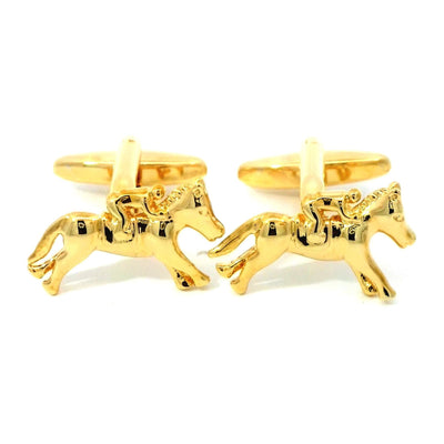 Gold Coloured Horse Racing Cufflinks