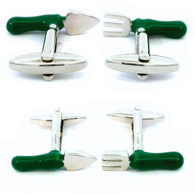 Green Fork & Trowel Cufflinks