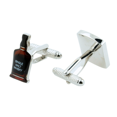 Whisky Tumbler & Whisky Bottle Cufflinks