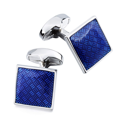 Metalic Blue Checkerplate Cufflinks