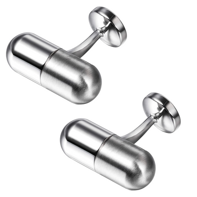 Opening Silver Capsule Cufflinks