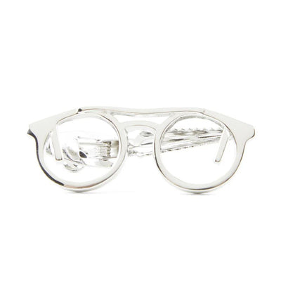 Silver Spectacles Tie Clip