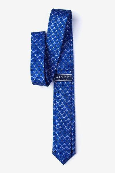 Scales Of Justice Skinny Tie in Blue