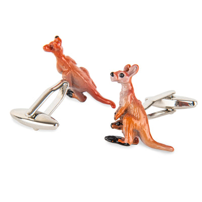 Colour Red Kangaroo Cufflinks