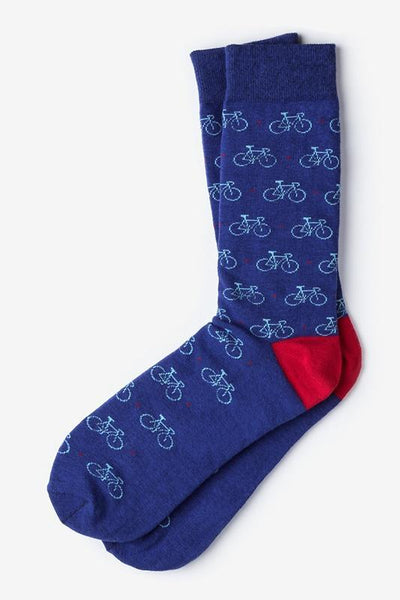 Bicycles Sock, Socks, Blue, Carded Cotton, Nylon, Spandex, SK1015, Men's Socks, Socks for Men, Clinks.com