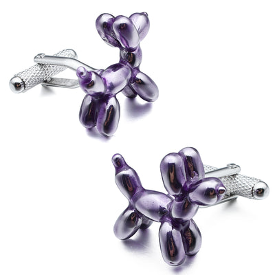 Balloon Dog Purple Cufflinks