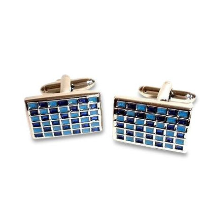 Blue Mosaic Checkerboard Cufflinks