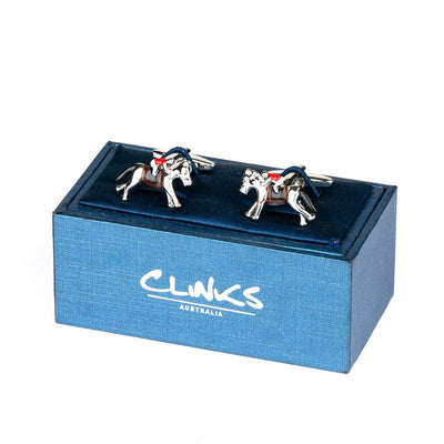 Racing Horses with Jockey (Colour) Cufflinks